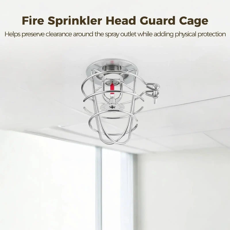 10 Pack Stainless Steel Fire Sprinkler Guard Cages For 1/2 Inch Heads With Rugged Wire Mesh Design For Ceiling Mount Impact Protection Against Ladders And Tools To Keep Your System Bulletproof And Stress Free
