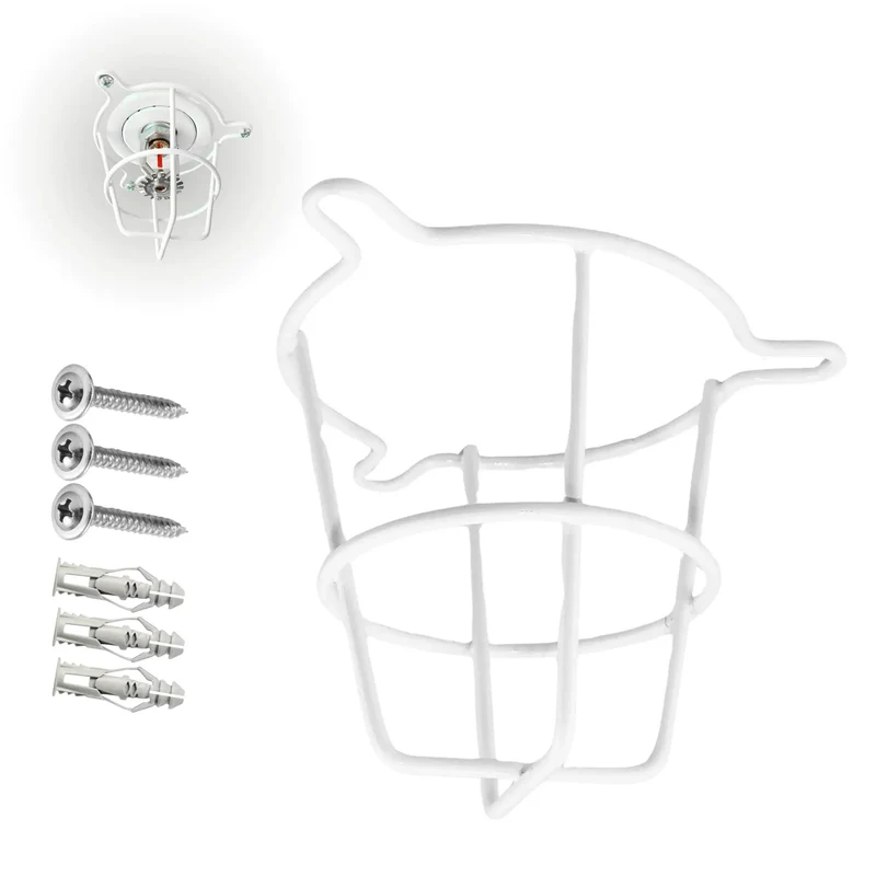 Heavy Duty Chrome Fire Sprinkler Head Guard Cage With Bulletproof Coverage And Foolproof Ceiling Installation For Flush Sidewall Or Semi Recessed Pipes Easy No Fuss Setup For One Half And Three Quarter Inch Heads Single Pack