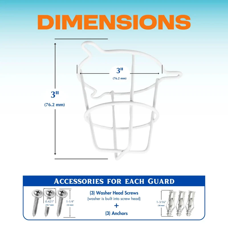 Heavy Duty Chrome Fire Sprinkler Head Guard Cage With Bulletproof Coverage And Foolproof Ceiling Installation For Flush Sidewall Or Semi Recessed Pipes Easy No Fuss Setup For One Half And Three Quarter Inch Heads Single Pack