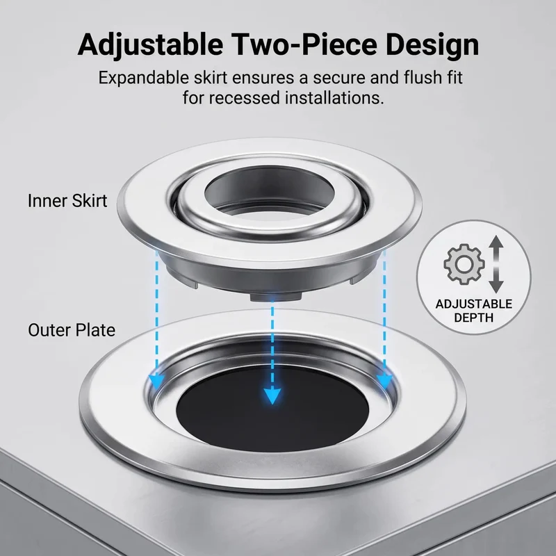 Heavy-Duty 20 Pack Fire Sprinkler Escutcheon Adjustable 2 Layer Stainless Steel Rose Plate Rustproof Recessed Trim Ring For Ceiling Wall Pipe Slick Metallic Finish 2.63 Inch Cutout Durable Steel Base Resists Warping Ceiling Upgrade Solution