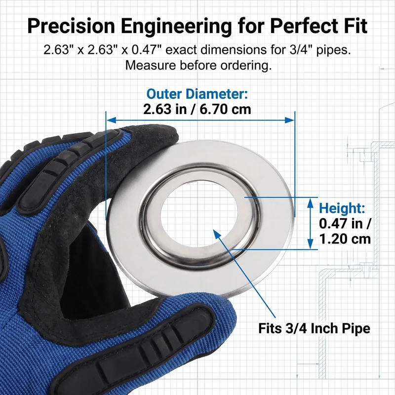Heavy-Duty 20 Pack Fire Sprinkler Escutcheon Adjustable 2 Layer Stainless Steel Rose Plate Rustproof Recessed Trim Ring For Ceiling Wall Pipe Slick Metallic Finish 2.63 Inch Cutout Durable Steel Base Resists Warping Ceiling Upgrade Solution