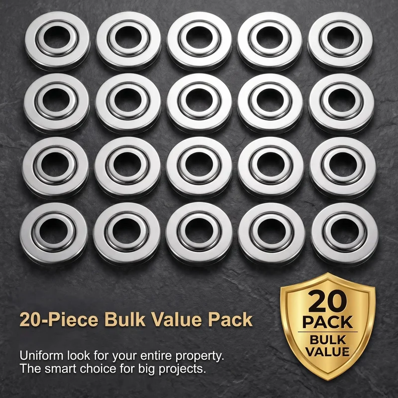 Heavy-Duty 20 Pack Fire Sprinkler Escutcheon Adjustable 2 Layer Stainless Steel Rose Plate Rustproof Recessed Trim Ring For Ceiling Wall Pipe Slick Metallic Finish 2.63 Inch Cutout Durable Steel Base Resists Warping Ceiling Upgrade Solution