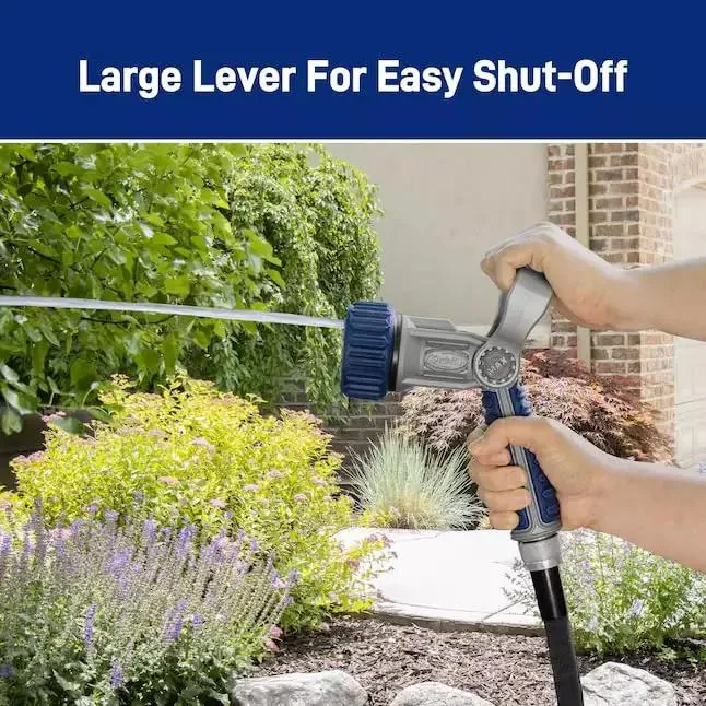Heavy Duty Seven Pattern Firemans Hose Nozzle With Adjustable Pressure Rust Proof Yard Sprayer Tough As Nails For Garden Cleanup And Flushes Every Job Real Slick Like A Champ