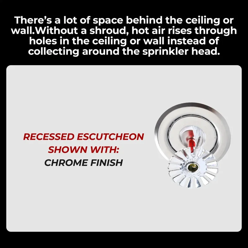 Heavy Duty Chrome Fire Sprinkler Escutcheon 10 Pack Half Inch IPS Recessed Split Ceiling Trim With Three Quarter Inch Depth Adjustment For Pendent And Sidewall Heads Hella Sleek Finish Makes Installation A Breeze
