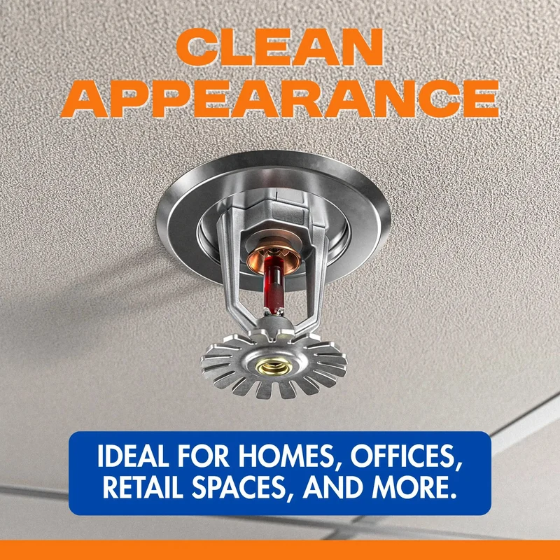 Retrofit Recessed Fire Sprinkler Escutcheon Split Three Piece Chrome Finish Depth Adjustable Ceiling Plate Safety Code Compliant Plug And Play Tight Fit Hassle Free Slick Upgrade For Your Project