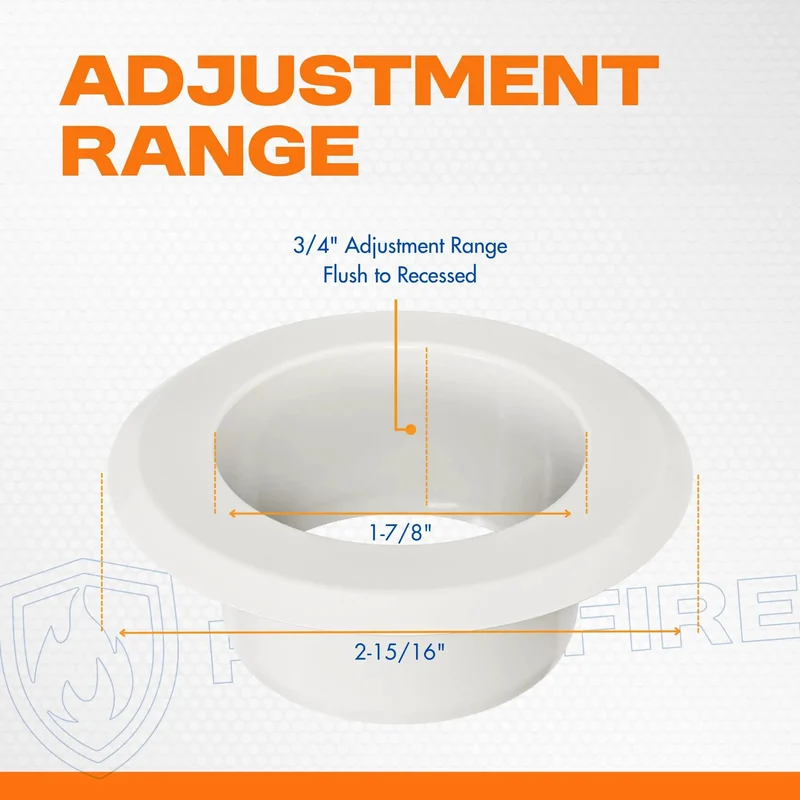 Replacement Outer Trim Ring for Recessed Fire Sprinkler Escutcheon Featuring 1-7/8 Inch Inner Opening and Spacious 2-15/16 Inch Outside Diameter in Crisp White Color 4 Pack Set to Fix Up Any Messy Ceiling Situation Smoothly