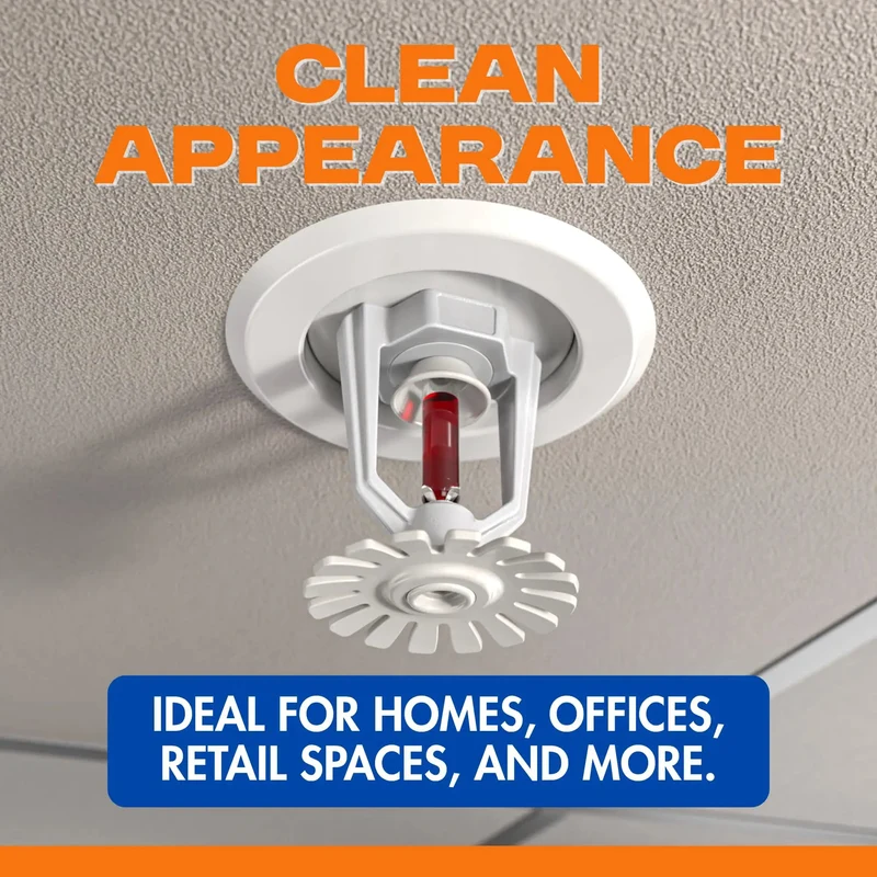 Replacement Outer Trim Ring for Recessed Fire Sprinkler Escutcheon Featuring 1-7/8 Inch Inner Opening and Spacious 2-15/16 Inch Outside Diameter in Crisp White Color 4 Pack Set to Fix Up Any Messy Ceiling Situation Smoothly