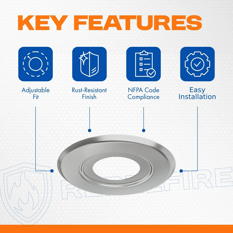 Chrome Extension Trim Ring For Recessed Fire Sprinkler Escutcheons Slips Over Five Inch Holes And Masks Drywall Blunders Gives A Sharp Polished Edge To Any Pendent Or Sidewall Sprinkler Rig And Pulls Off A Tight Seamless Look Like A Champ