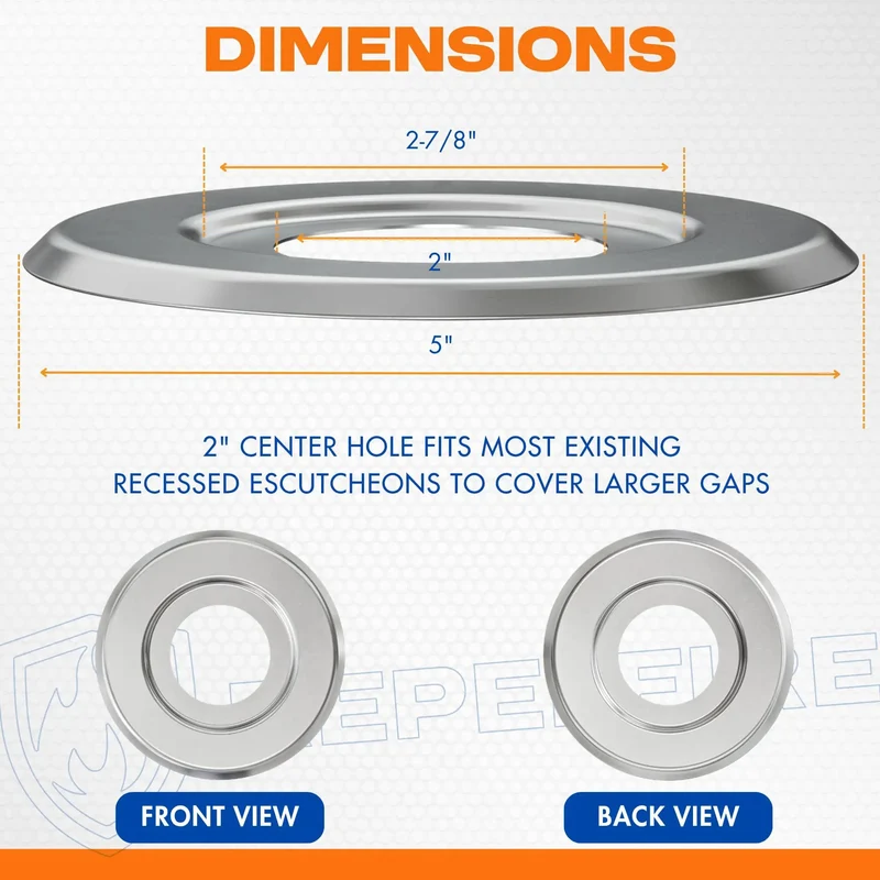Chrome Extension Trim Ring For Recessed Fire Sprinkler Escutcheons Slips Over Five Inch Holes And Masks Drywall Blunders Gives A Sharp Polished Edge To Any Pendent Or Sidewall Sprinkler Rig And Pulls Off A Tight Seamless Look Like A Champ