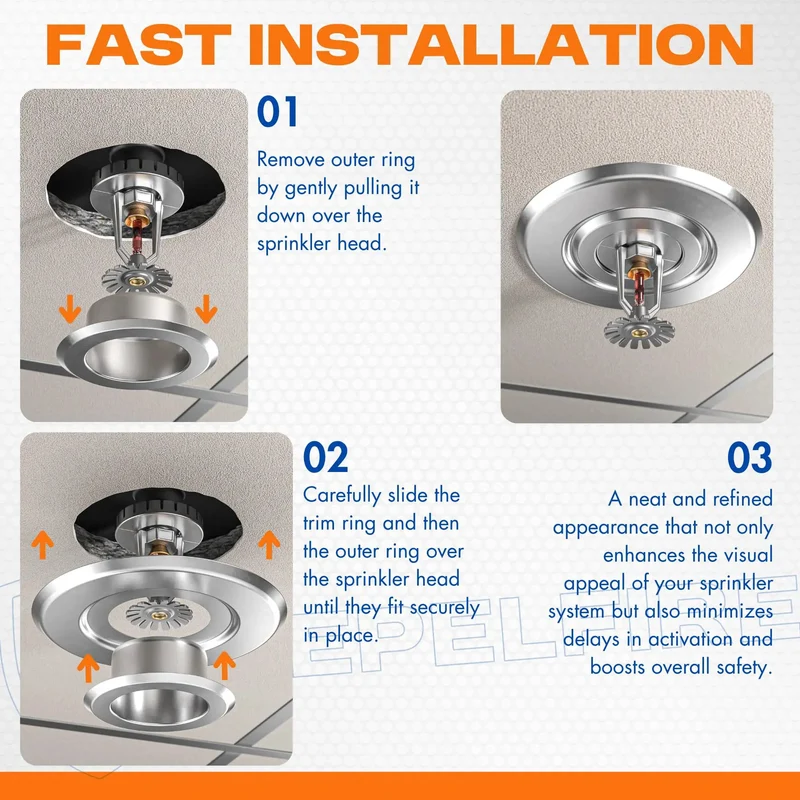 Chrome Extension Trim Ring For Recessed Fire Sprinkler Escutcheons Slips Over Five Inch Holes And Masks Drywall Blunders Gives A Sharp Polished Edge To Any Pendent Or Sidewall Sprinkler Rig And Pulls Off A Tight Seamless Look Like A Champ