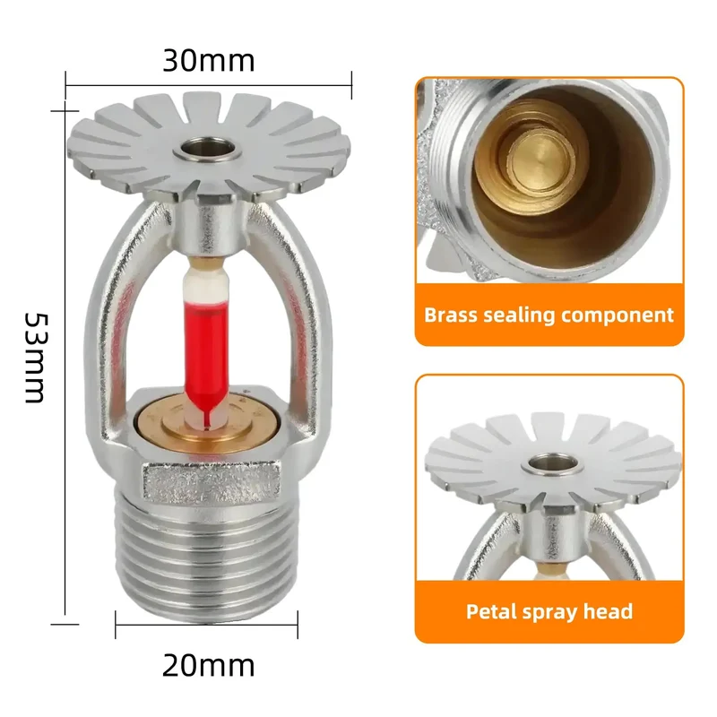 Zero Drama Heavy Duty Brass Pendent Fire Sprinkler Heads Fast Action Water Spray 155 Degree Thermal Bulb 1 Half Inch Npt Thread 6 Pack Top Shelf Safety Kit Built Tough For Garage Or Workshop