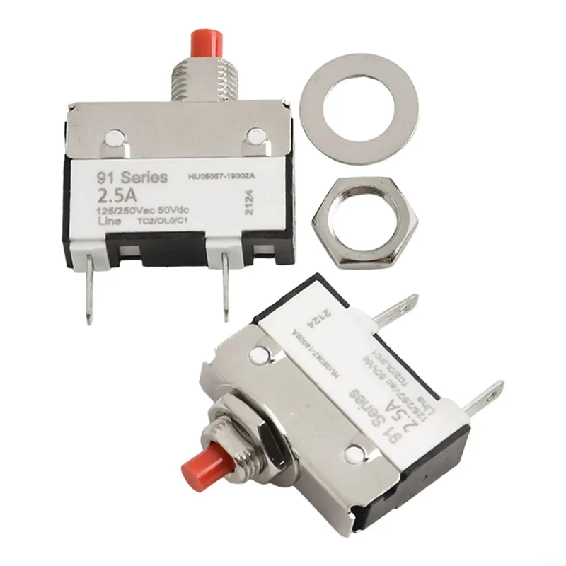 Straight Up No Sweat Push Button Circuit Breaker Switch 2.5A To 5A With Dead Simple Manual Reset For Blenders Vacuums And Small Appliances Quick Overload Relief Fuse Swap