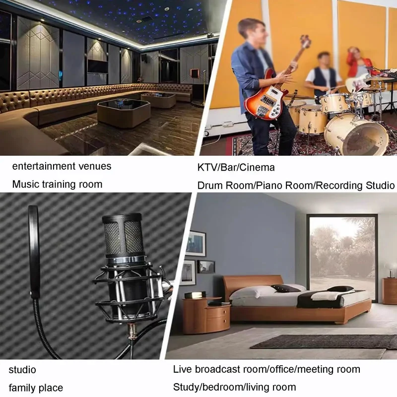 Thick Self Adhesive Acoustic Foam Rolls Heavy Duty Soundproof Wall Pads Tough Grey Noise Dampening Sheets Top Shelf Peel Stick For Pro Studio And Karaoke
