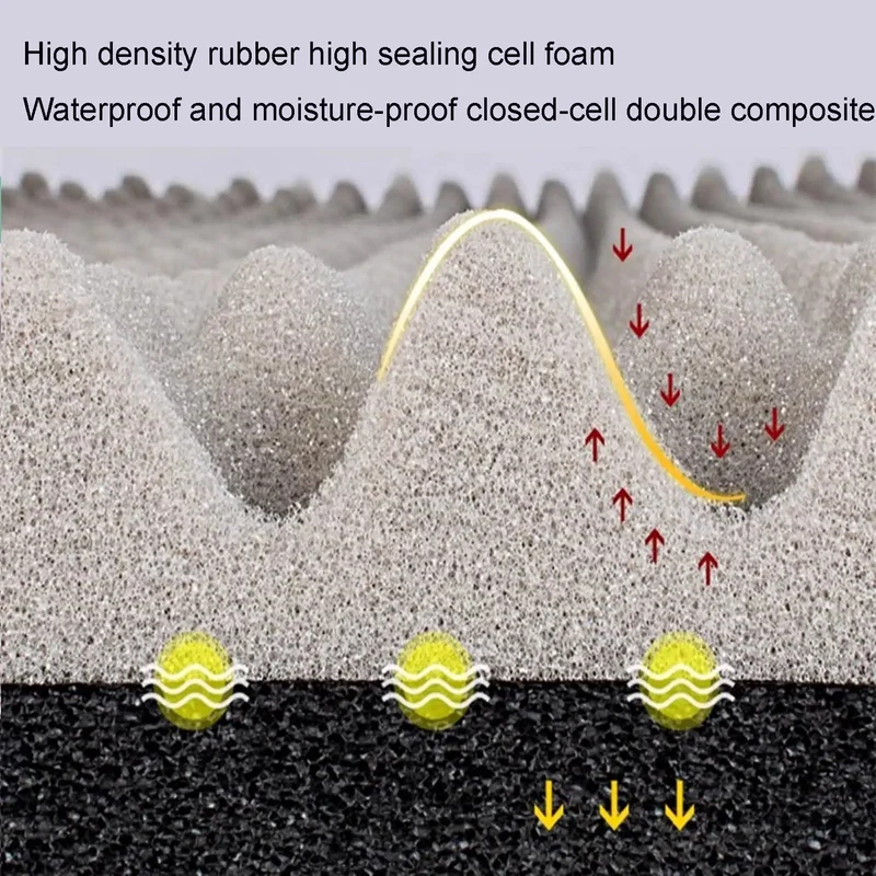 Pro Grade Yellow Pyramid Acoustic Foam Rolls For Wall Soundproofing Slick Self Adhesive Backing 5Cm Thick Polyurethane Noise Dampening Pads Badass Studio Recording Treatment For Home Office Setup