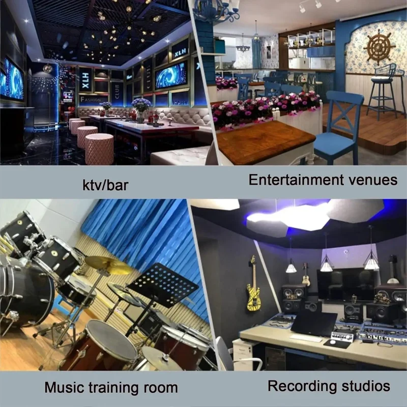 Real Deal High Density Acoustic Foam Sound Proofing Panels Mute Echo Quick Peel Stick Wall Tiles For Recording Studios Home Offices And Demo Rooms Black Three Cm Thick Fifty Pack