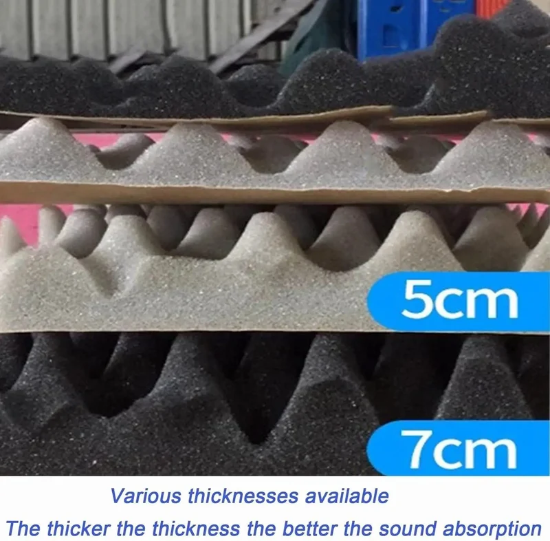 Heavy Duty Self Adhesive Acoustic Foam Panels For Home Studio And Man Cave Noise Reduction Sound Dampening Blue Peak Pyramid Egg Crate Soundproof Padding Roll With High Density Insulation Moisture Barrier For Audio Treatment Setups