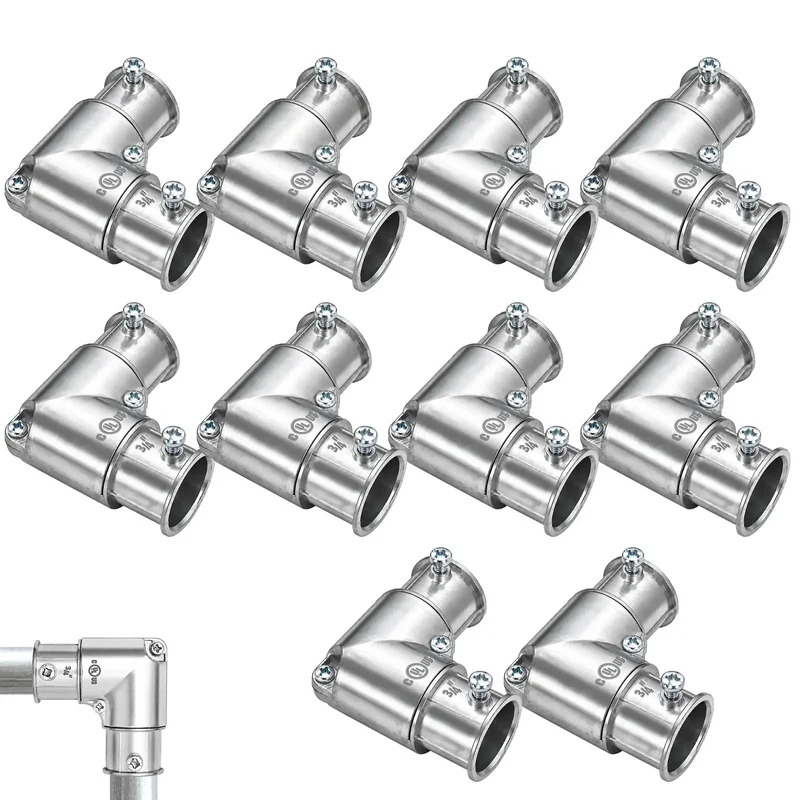 Heavy Duty 3/4 Inch Emt Conduit Fitting 90 Degree Inside Corner Pull Elbow Zinc Die Cast Raceway Setup Built Tough And Top Shelf For Electrical Wire Runs Indoors Or Outdoors