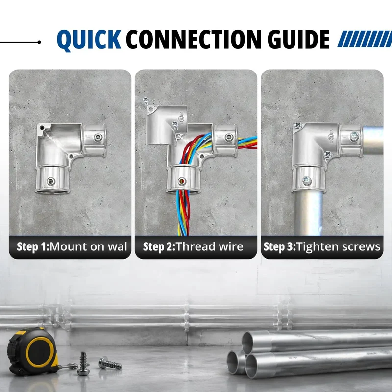 Heavy Duty 3/4 Inch Emt Conduit Fitting 90 Degree Inside Corner Pull Elbow Zinc Die Cast Raceway Setup Built Tough And Top Shelf For Electrical Wire Runs Indoors Or Outdoors