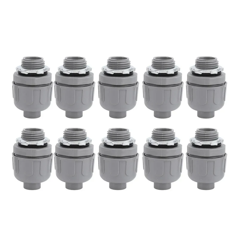 Tough Workhorse Grade Liquid Tight Conduit Connector 1 Inch NPT Nylon 6 Electrical Fittings No Fuss Quick Install Dome Nut Rock Solid Rain Ready For HVAC Marine And Outdoor Jobs