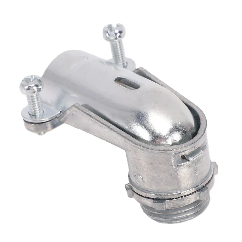 The Real Deal 1/2 Flexible Metal Conduit 90 Degree Squeeze Elbow Connector Die Cast Zinc Alloy Anti Vibration No Sweat Installation For Electrical Work Pro Level