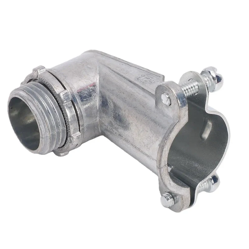 The Real Deal 1/2 Flexible Metal Conduit 90 Degree Squeeze Elbow Connector Die Cast Zinc Alloy Anti Vibration No Sweat Installation For Electrical Work Pro Level