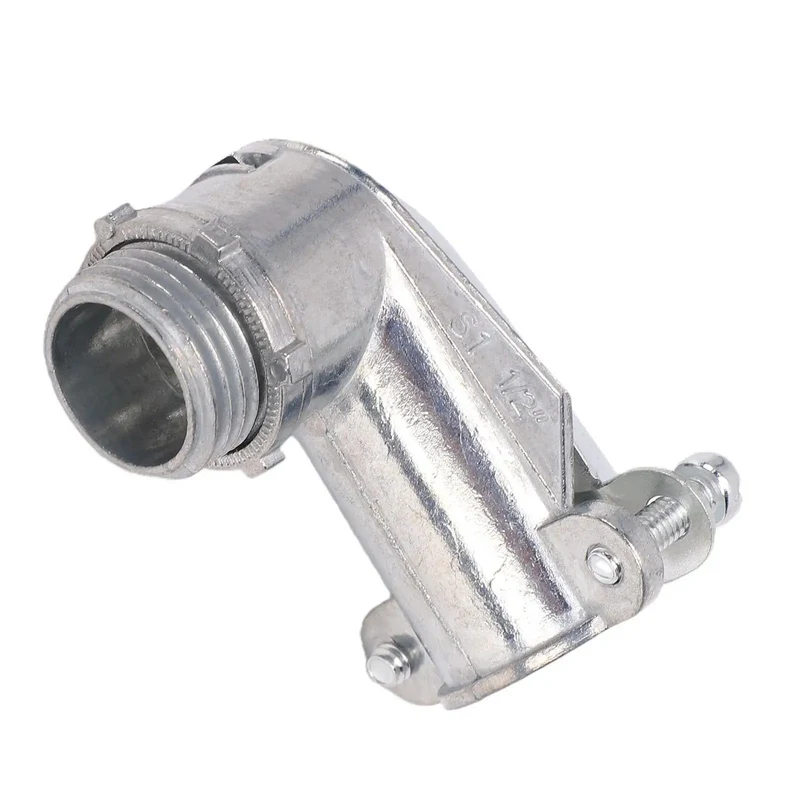 The Real Deal 1/2 Flexible Metal Conduit 90 Degree Squeeze Elbow Connector Die Cast Zinc Alloy Anti Vibration No Sweat Installation For Electrical Work Pro Level