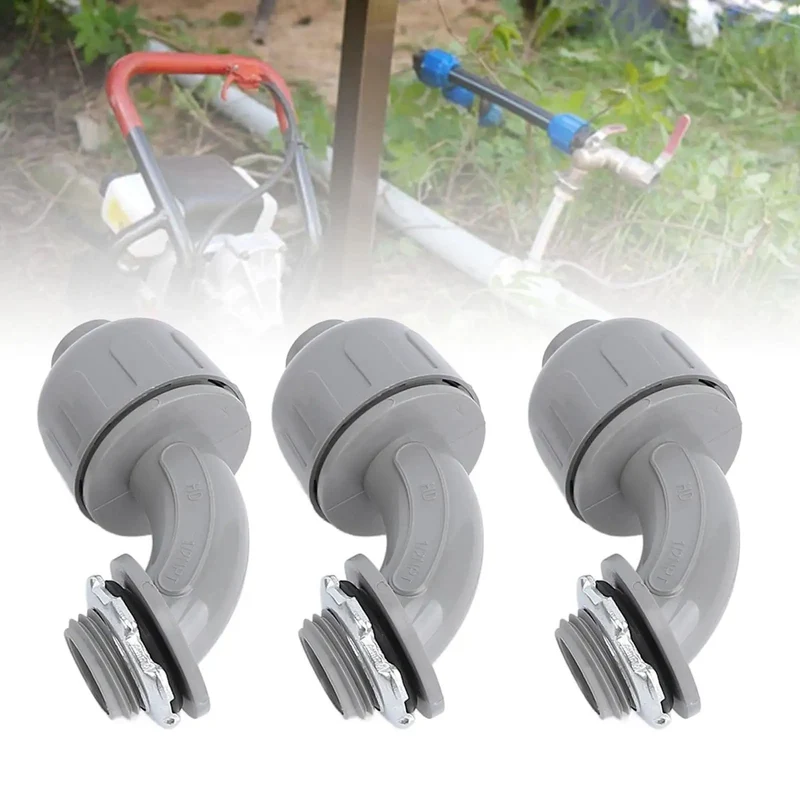 10 Pack Tough 1 Inch NPT Liquid Tight Flex Conduit Connectors 90 Degree Elbow Non Metallic Electrical Cord Grip Adapters Heavy Duty Drop In Seals For Quick Kitchen Bathroom Junction Box Install
