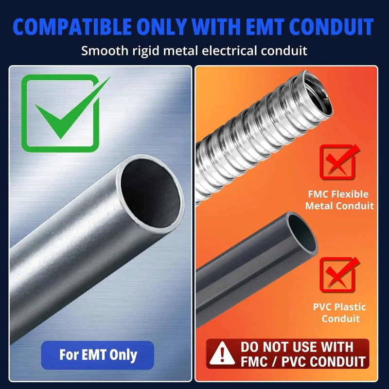 Built Tough 3/4 Inch Emt Set Screw Connector Heavy Gauge Zinc Die Cast Concrete Tight Dust Shield Anti Vibration Lock Ul Certified For Commercial Wire Installations 8 Piece Bundle