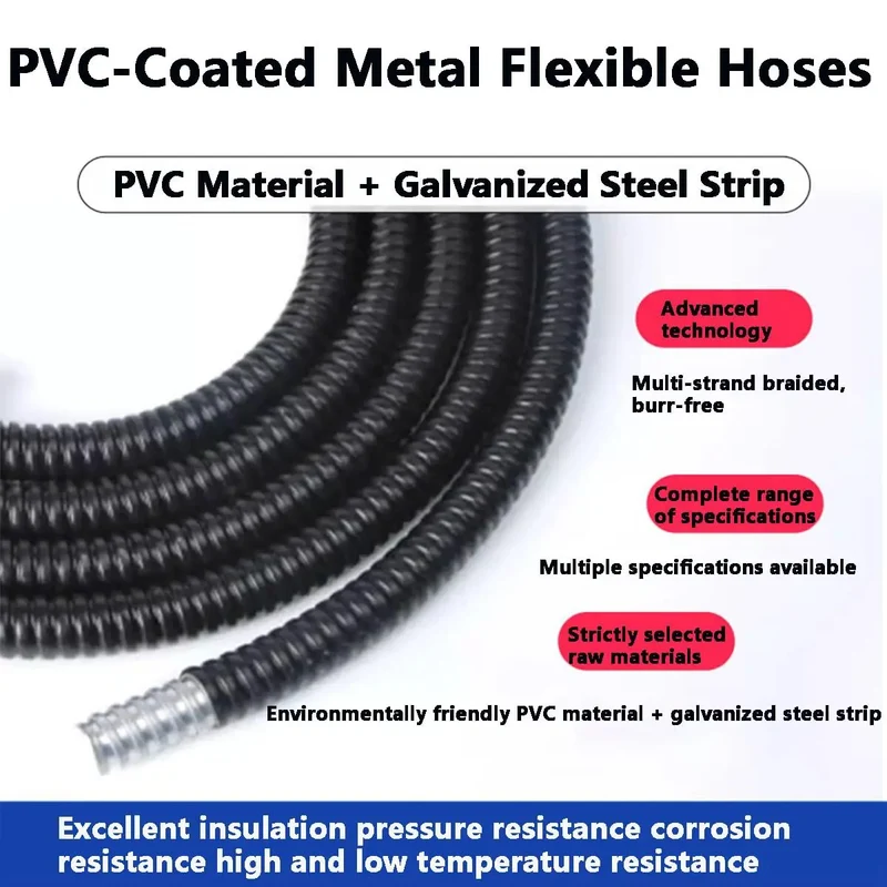 Heavy Duty Flexible PVC Coated Steel Conduit For Cable Protection Rugged Corrugated Electrical Tubing And Wire Loom With Rock Solid Grip For Home Auto Or Garage Installations 12Mm X 5M