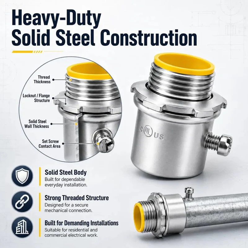 Solid As A Rock 3/4 Inch Emt Conduit Connectors 25 Pack Zinc Plated Set Screw Fittings With Insulated Throat Dead Simple Setup For Indoor Electrical Wiring That Demands Top Shelf Quality And Reliable Power Flow