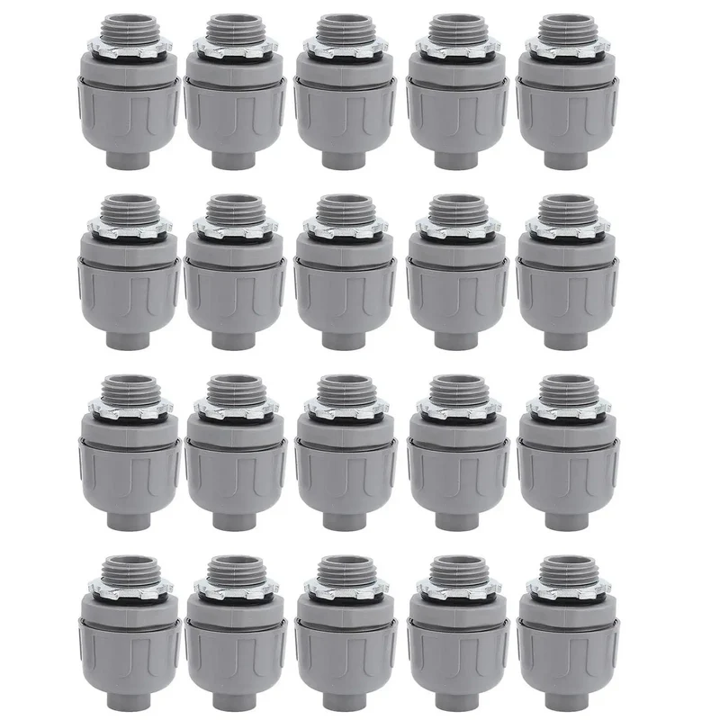 Tough As Nails 20 Pack Half Inch Npt Liquid Tight Conduit Connectors Rugged Nylon 6 Non Metallic Fittings Designed For Knuckle Buster Electrical Work Hvac Rigging And Gritty Outdoor Lighting Upgrades