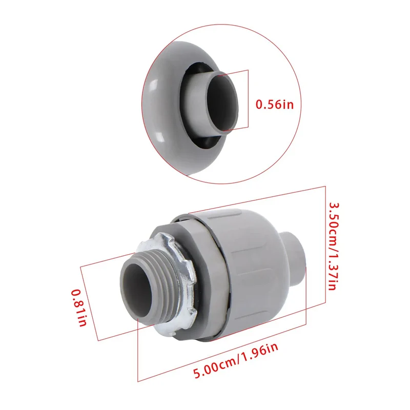 No Sweat Half Inch Npt 180 Degree Straight Conduit Connector Plug 20 Pack Toolless Slide Setup Tough Steel Hybrid Impact Proof Electrical Wire Cable Fitting Set