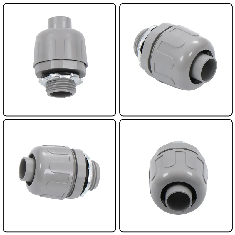 No Sweat Half Inch Npt 180 Degree Straight Conduit Connector Plug 20 Pack Toolless Slide Setup Tough Steel Hybrid Impact Proof Electrical Wire Cable Fitting Set