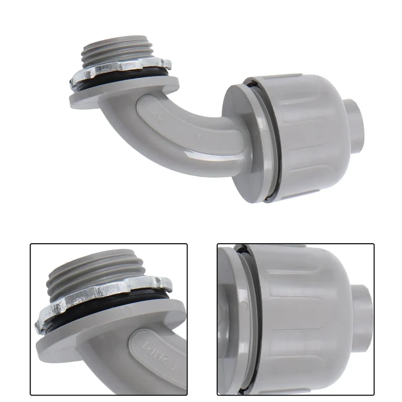 Hella Tough 1/2 Inch NPT 90 Degree RMC Conduit Connectors Bulk 60 Pack Steel Insert Slick Tool Free Snap Install For Street Rod And DIY Electrical Wiring