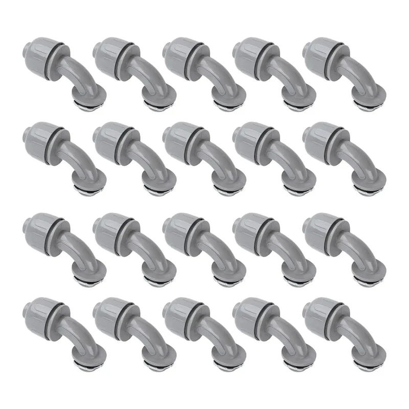 Heavy Duty Nylon 6 Liquid Tight Connector 1/2 Inch Npt 90 Degree Angled Design Solid Cable Armor Hardened For Industrial Electrical Wiring Setup Built Different Quick Job Site Installation