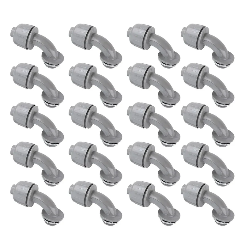 Heavy Duty Nylon 6 Liquid Tight Connector 1/2 Inch Npt 90 Degree Angled Design Solid Cable Armor Hardened For Industrial Electrical Wiring Setup Built Different Quick Job Site Installation