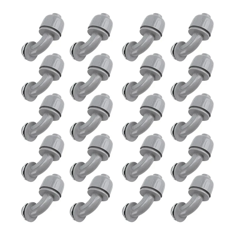 Heavy Duty Nylon 6 Liquid Tight Connector 1/2 Inch Npt 90 Degree Angled Design Solid Cable Armor Hardened For Industrial Electrical Wiring Setup Built Different Quick Job Site Installation