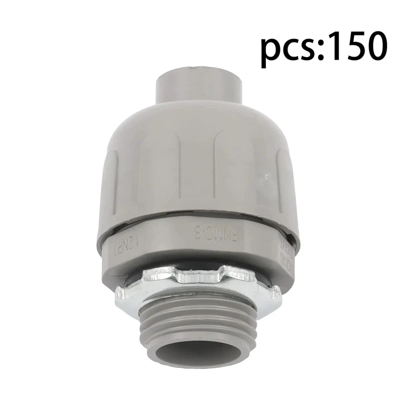 Heavy Duty Liquid Tight Connector 1/2 Inch Straight 180 Degree No Sweat Install Steel Plastic Conduit Fitting Solid Grip 150 Pack Built For The Daily Grind