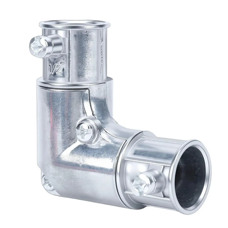 1/2 Inch 90 Degree EMT Inside Corner Pull Elbow Conduit Fitting For Hassle Free Wire Snaking Tough As Nails Build Slick Electrical Tubing Routing Quick Screw Fastening Right Angle Pull Elbow Hardware