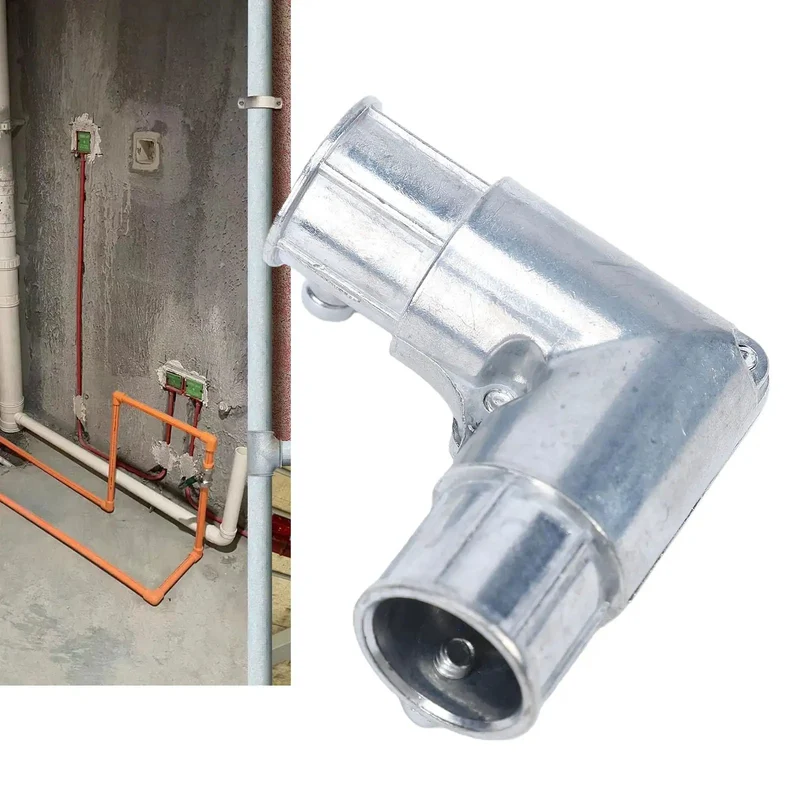 1/2 Inch 90 Degree EMT Inside Corner Pull Elbow Conduit Fitting For Hassle Free Wire Snaking Tough As Nails Build Slick Electrical Tubing Routing Quick Screw Fastening Right Angle Pull Elbow Hardware