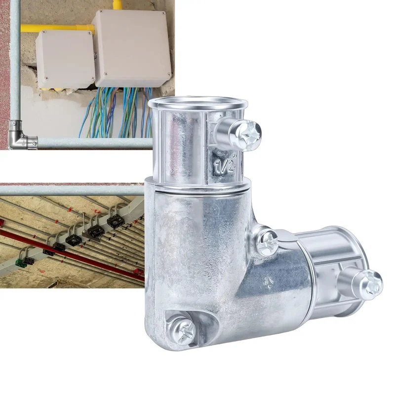 1/2 Inch 90 Degree EMT Inside Corner Pull Elbow Conduit Fitting For Hassle Free Wire Snaking Tough As Nails Build Slick Electrical Tubing Routing Quick Screw Fastening Right Angle Pull Elbow Hardware