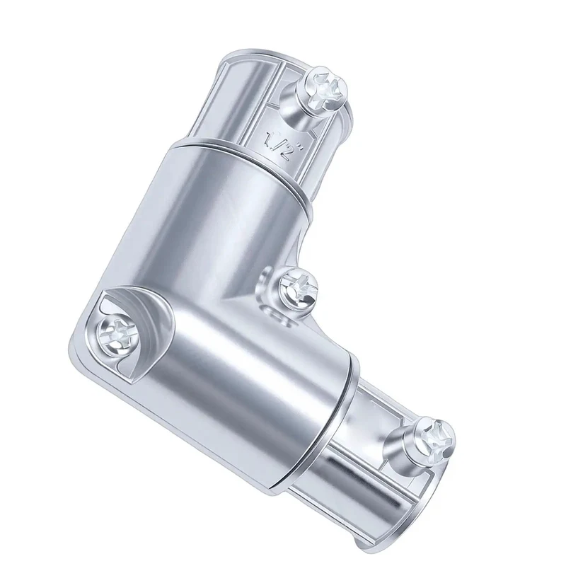 1/2 Inch 90 Degree EMT Inside Corner Pull Elbow Conduit Fitting For Hassle Free Wire Snaking Tough As Nails Build Slick Electrical Tubing Routing Quick Screw Fastening Right Angle Pull Elbow Hardware