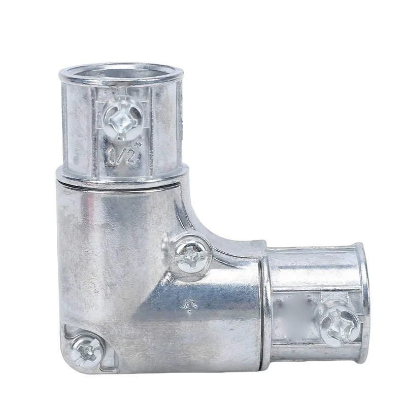 1/2 Inch 90 Degree EMT Inside Corner Pull Elbow Conduit Fitting For Hassle Free Wire Snaking Tough As Nails Build Slick Electrical Tubing Routing Quick Screw Fastening Right Angle Pull Elbow Hardware