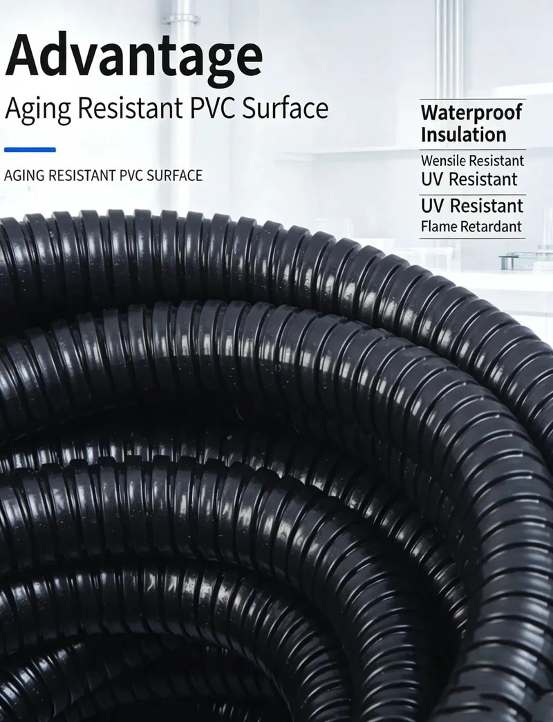 Wicked Tough PVC Coated Liquid Tight Flexible Metal Conduit with Galvanized Steel Core for Heavy Duty Wire Protection and Waterproof Cable Management Indoors or Outdoors Built Like a Tank Against Crushes and Impacts for Serious Jobs