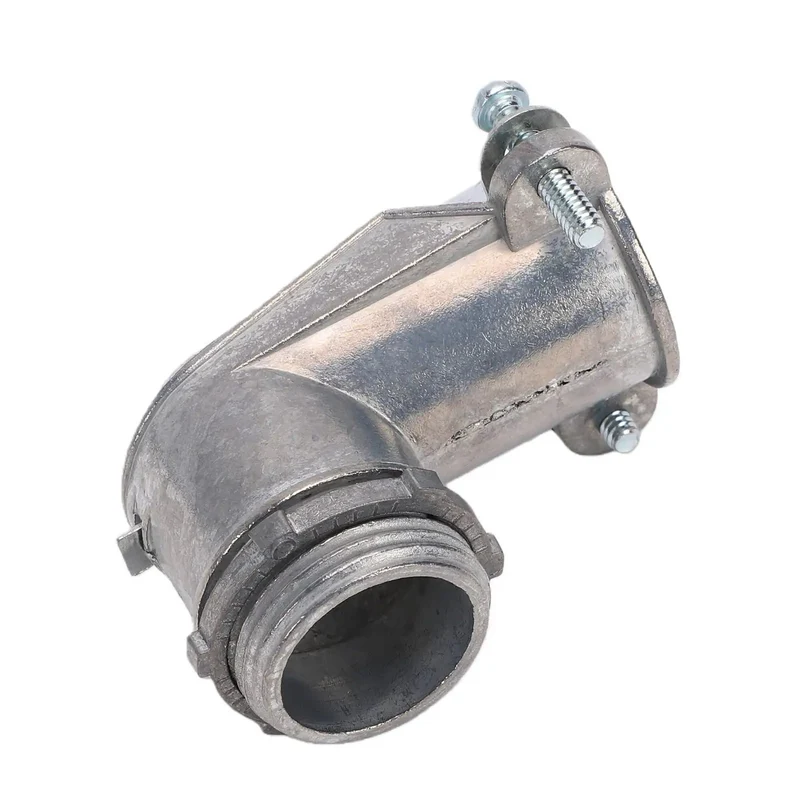 Rock Solid 90 Degree Squeeze Connector For 1 Inch AC MC And Flexible Metal Conduit No Sweat Quarter Turn Routing Drop Dead Durable Zinc Alloy Fitting
