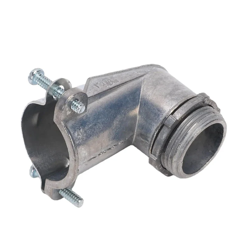 Rock Solid 90 Degree Squeeze Connector For 1 Inch AC MC And Flexible Metal Conduit No Sweat Quarter Turn Routing Drop Dead Durable Zinc Alloy Fitting
