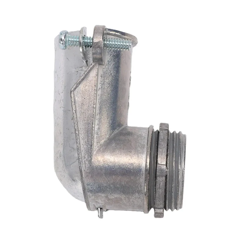 Rock Solid 90 Degree Squeeze Connector For 1 Inch AC MC And Flexible Metal Conduit No Sweat Quarter Turn Routing Drop Dead Durable Zinc Alloy Fitting