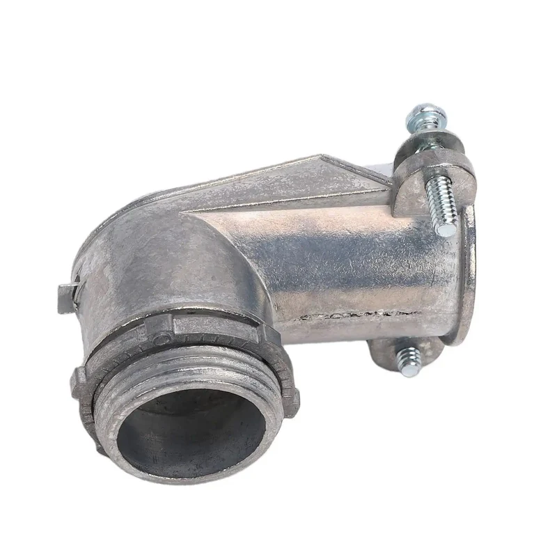 Rock Solid 90 Degree Squeeze Connector For 1 Inch AC MC And Flexible Metal Conduit No Sweat Quarter Turn Routing Drop Dead Durable Zinc Alloy Fitting