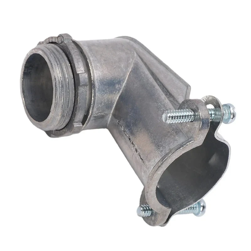 Rock Solid 90 Degree Squeeze Connector For 1 Inch AC MC And Flexible Metal Conduit No Sweat Quarter Turn Routing Drop Dead Durable Zinc Alloy Fitting