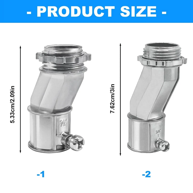 Heavy Duty Zinc Alloy Conduit Adapters With Smart Offset Design For Tricky Tight Spaces Hustle Free Solo Install Slick Half Inch To Half Inch Wire Routing Pack Of Six Killer Tool Set